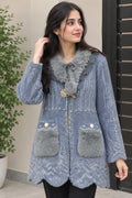 Warm Blue Fur Jacket